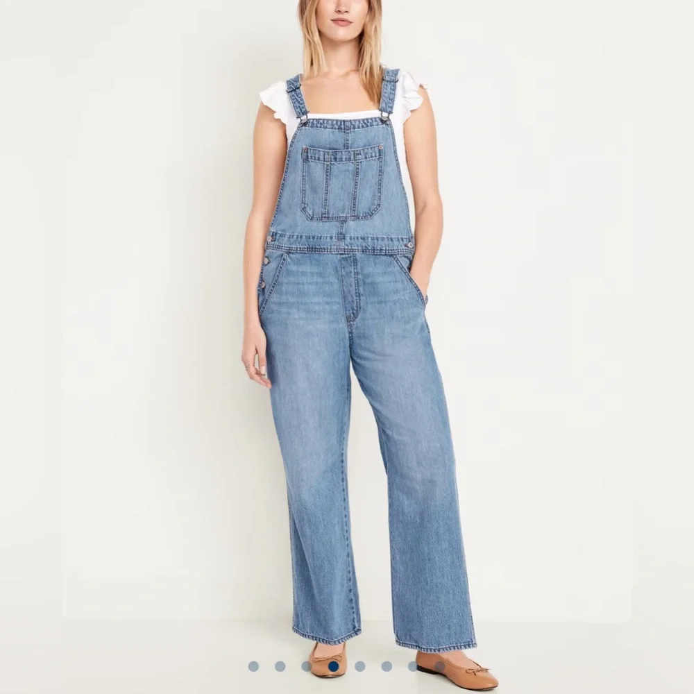 GAP Women's Slouchy Bib Overalls Indigo Blue Jean Denim Pants Size Small NWT - Picture 7 of 15